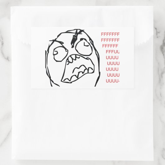 激怒のトロール 長方形シール (バッグ)