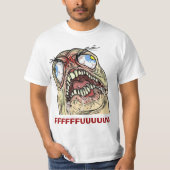 激怒の人の怒っているFuのインターネットのミームの激怒の顔のTシャツ Tシャツ (正面)