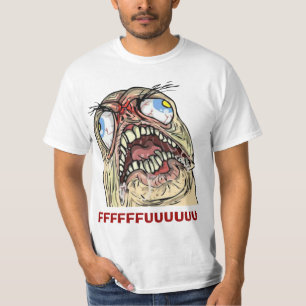 激怒の人の怒っているFuのインターネットのミームの激怒の顔のTシャツ Tシャツ