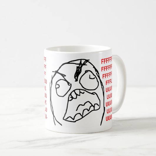 激怒の人の怒っているFuu Fuuuの激怒の顔のミーム コーヒーマグカップ (正面右)