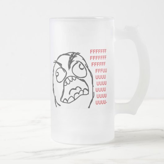 激怒の人のfuuuのfuuuu フロストグラスビールジョッキ (右)