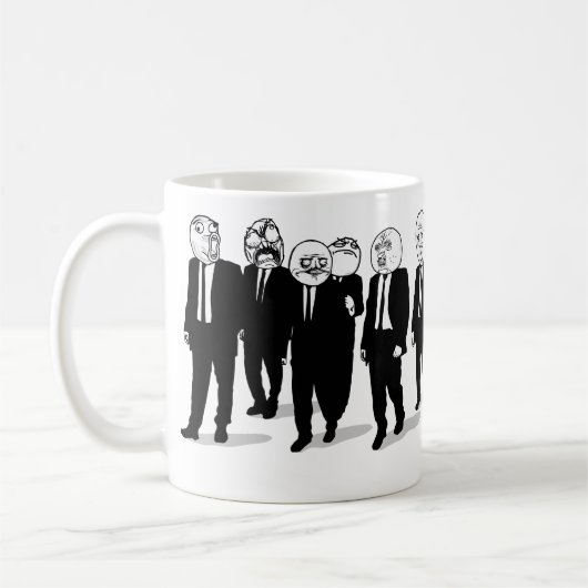 激怒の喜劇的なミームはラップアラウンドのマグに直面します。 私gusta. コーヒーマグカップ (左)