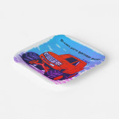 激怒の怒り：赤いモンスタートラック ペーパープレート (傾斜あり)