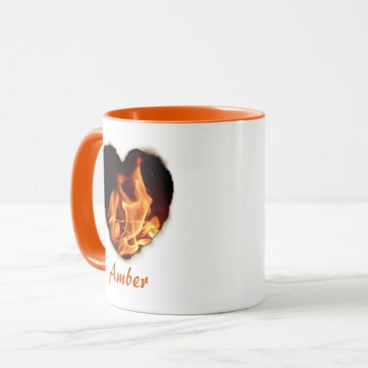 激怒の炎ハートの火るみ引用文 マグカップ (正面左)