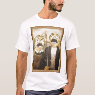激怒の顔のミームの顔の喜劇的な上品な絵画 Tシャツ