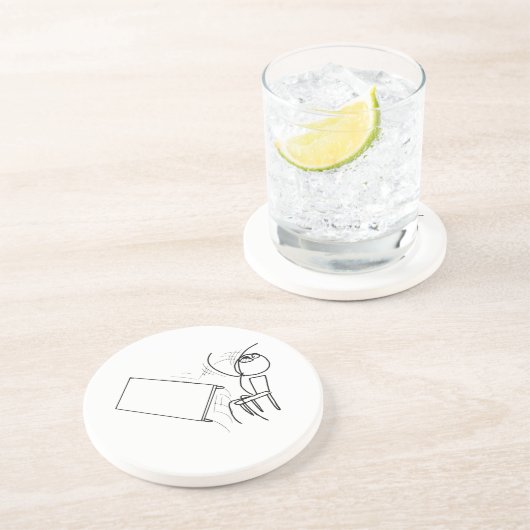 激怒の顔のミームを弾くテーブルフリップ コースター (側面)