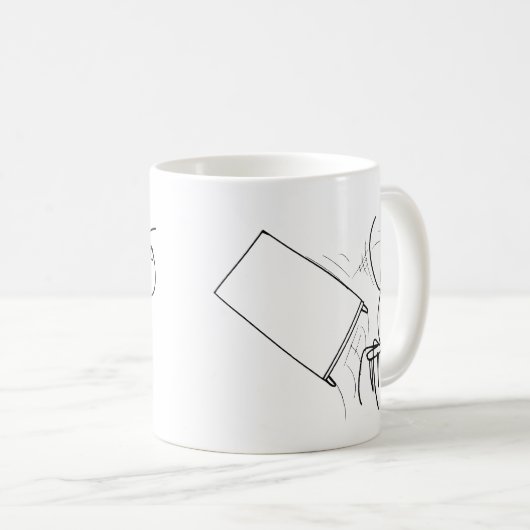 激怒の顔のミームを弾くテーブルフリップ コーヒーマグカップ (正面右)