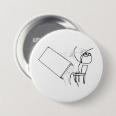 激怒の顔のミームを弾くテーブルフリップ 缶バッジ (正面&裏面)