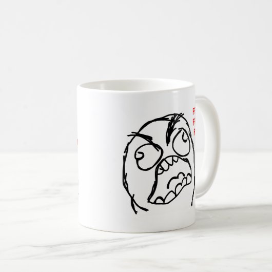 激怒の顔の激怒の喜劇的なミームのlolのrofl コーヒーマグカップ (正面右)