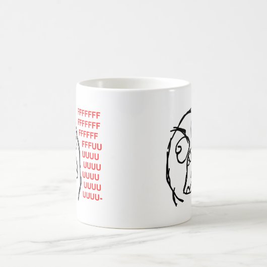 激怒の顔の激怒の喜劇的なミームのlolのrofl コーヒーマグカップ (中央)