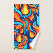 激怒ブルー抽象芸術 バスタオルセット (ハンドタオル)