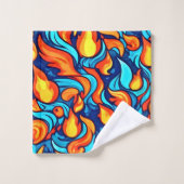 激怒ブルー抽象芸術 バスタオルセット (ウォッシュタオル)