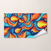激怒ブルー抽象芸術 バスタオルセット (ハンドタオル)