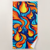 激怒ブルー抽象芸術 ビーチタオル (正面)