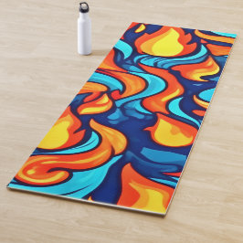 激怒ブルー抽象芸術 ヨガマット