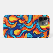 激怒ブルー抽象芸術 Case-Mate iPhoneケース (裏面(横))