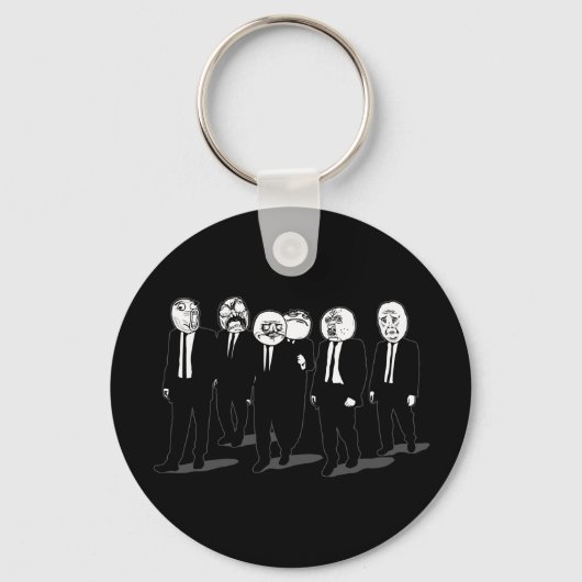激怒漫画ミーム顔歩く キーホルダー (正面)