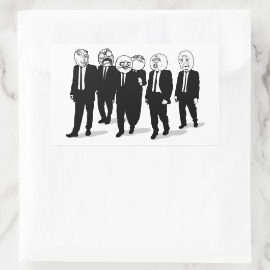 激怒漫画ミーム顔歩く。私はグスタ。 長方形シール (バッグ)