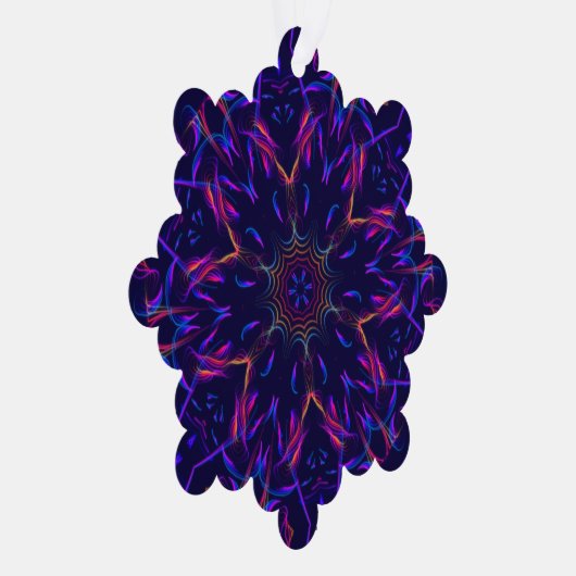 激怒美しい万華鏡のように千変万化するパターンクリスマスアド文字 オーナメントカード (右)