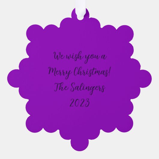 激怒美しい万華鏡のように千変万化するパターンクリスマスアド文字 オーナメントカード (裏面)