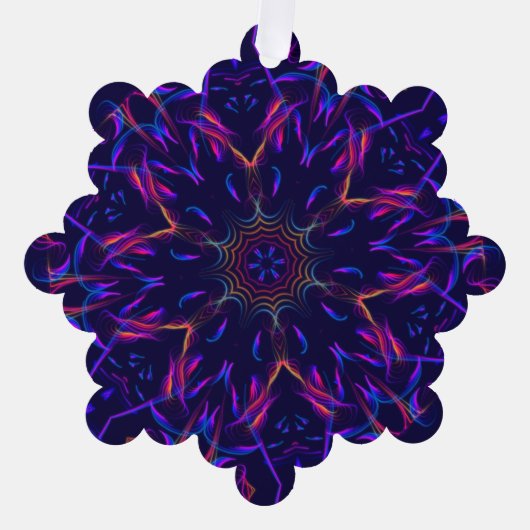 激怒美しい万華鏡のように千変万化するパターンクリスマスアド文字 オーナメントカード (正面)