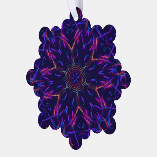 激怒美しい万華鏡のように千変万化するパターンクリスマスアド文字 オーナメントカード (左)