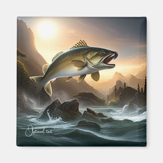 激流の中の大魚 マグネット (正面)