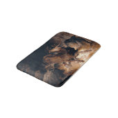 激流の山河の鹿と犬 バスマット (アングル)