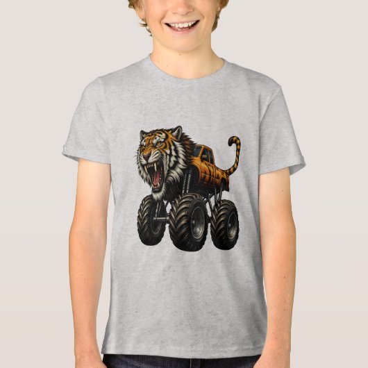 激獣タイガーモンスタータンクデザイン トライブレンドＴシャツ (正面)