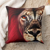 激素晴らししい荒野の雄ライオン クッション (ブランケット)