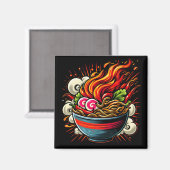激辛ラーメン日本麺街道アート マグネット (正面/裏面)
