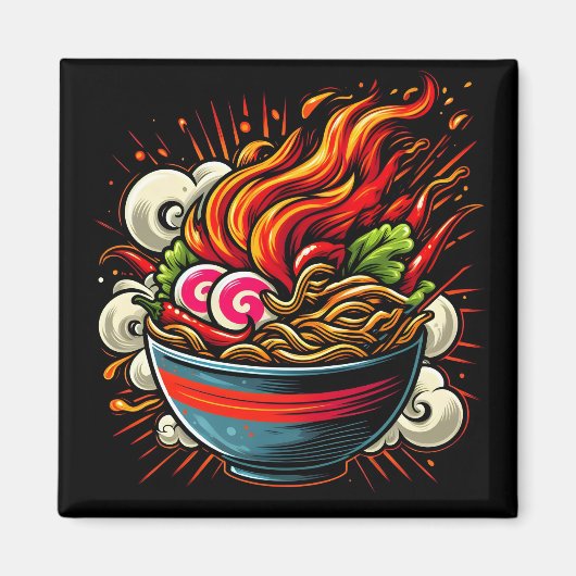 激辛ラーメン日本麺街道アート マグネット (正面)