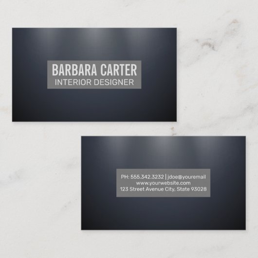 濃いお洒落青の微妙な灰色 名刺 (正面/裏面)