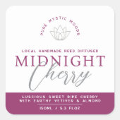 濃いさくらんぼレッドピンクリードディフューザー製品 スクエアシール (正面)