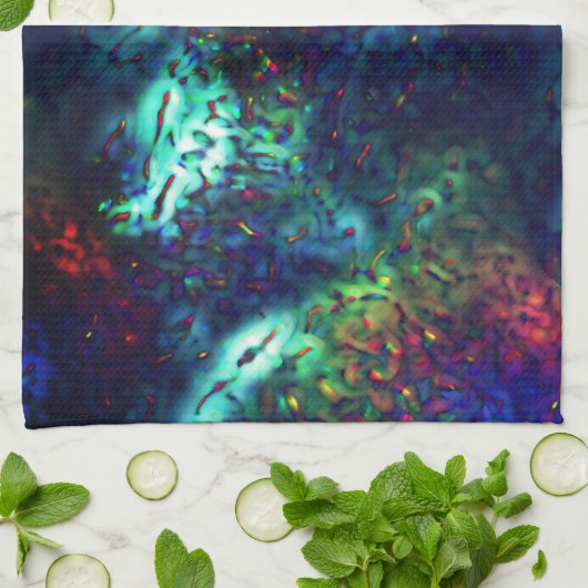 濃いはかりで測青から色の背景に派手な キッチンタオル (折り畳み)