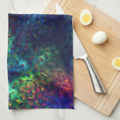 濃いはかりで測青から色の背景に派手な キッチンタオル (四つ折り)
