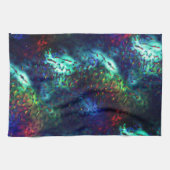 濃いはかりで測青から色の背景に派手な キッチンタオル (横)