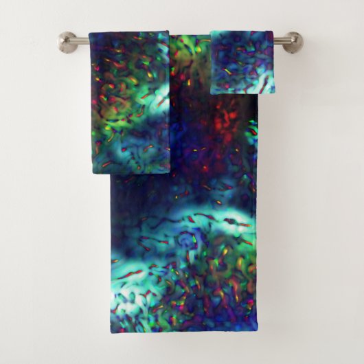 濃いはかりで測青から色の背景に派手な バスタオルセット (インサイチュ)