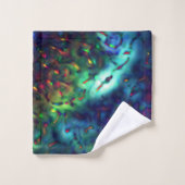 濃いはかりで測青から色の背景に派手な バスタオルセット (ウォッシュタオル)