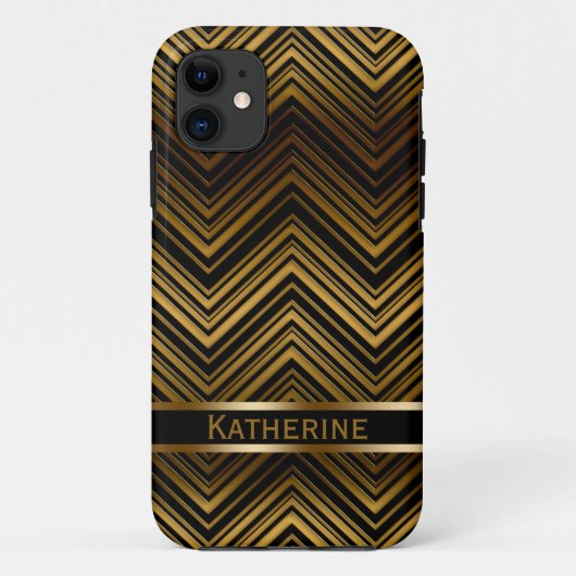 濃いアンティーク金ゴールド山形 Case-Mate iPhoneケース (裏面)