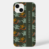 濃いアート緑のパーソナライズされた抽象芸術アートパターン Case-Mate iPhoneケース (裏面)