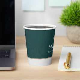 濃いエメラルドグリーンのスペシャリティコーヒーショップペーパーカップ 紙コップ