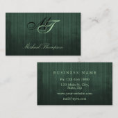 濃いエレガント濃い緑モダンの黒のラスティックメタル 名刺 (正面/裏面)