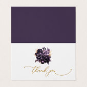 濃いエレガント紫のバラサンキューカード 名刺 (外部フラット)
