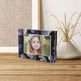 濃いエレガント紫フローラ フォトブロック