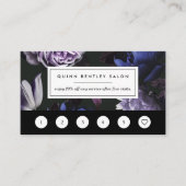 濃いエレガント紫フローラ ロイヤリティカード (正面)