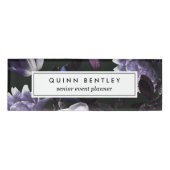 濃いエレガント紫フローラ 名札 (正面)