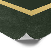 濃いエレガント緑と金ゴールド結婚の歓迎サイン ポスター (角)