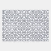 濃いエレガント緑の白い幾何学的イスラム様式 ラッピングペーパーシート (正面3)