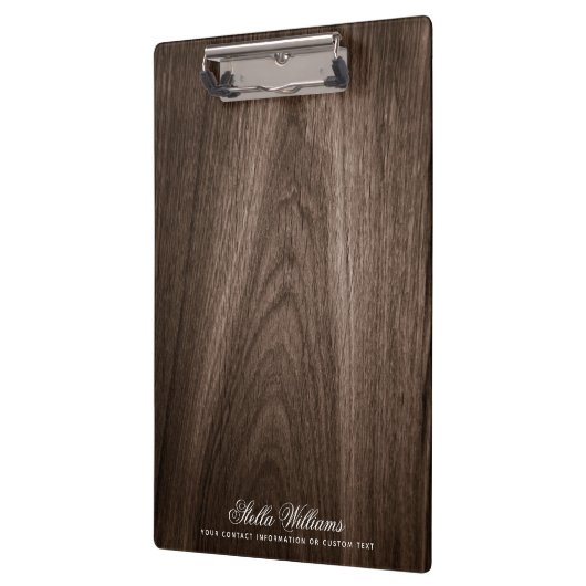 濃いエレガント茶色のオーク材木目名前をカスタムする クリップボード (左)
